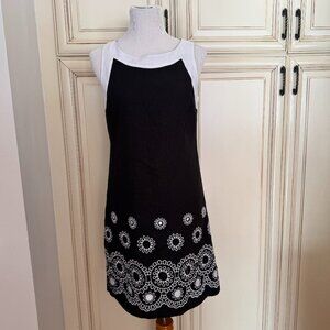 J. Howard Women's Black and White Sleeveless Fit and Flare Dress - Sz 10
